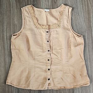 JJill L tan tank top